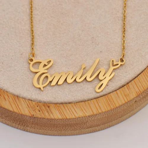 Miniatura 3 de Aoloshow Collar personalizado con nombre de corazón personalizado con cualquier nombre, joyería de acero inoxidable para mujer, regalo de graduación