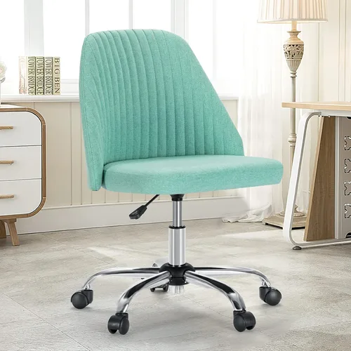 Miniatura 17 de Silla de Oficina DUMOS, Silla de Escritorio Cómoda con Ruedas, Silla Giratoria de Tocador, Sillas de Tarea con Asiento Ancho, Sillas de Computadora