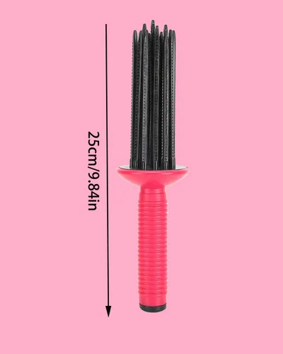 Miniatura 5 de Peine para rizar el cabello, rizador de pelo, rizador de pelo, herramienta de rodillo de maquillaje, peine portátil, antideslizante, cepillo redondo