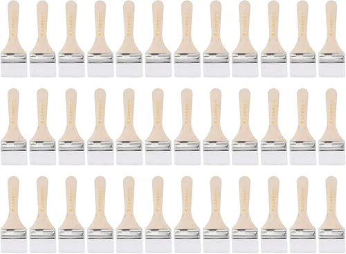 Miniatura 16 de uxcell 36 pinceles de pintura de 5.5 pulgadas de ancho con cerdas de nailon suave con mango de madera para pared, gabinetes, cercas blancas