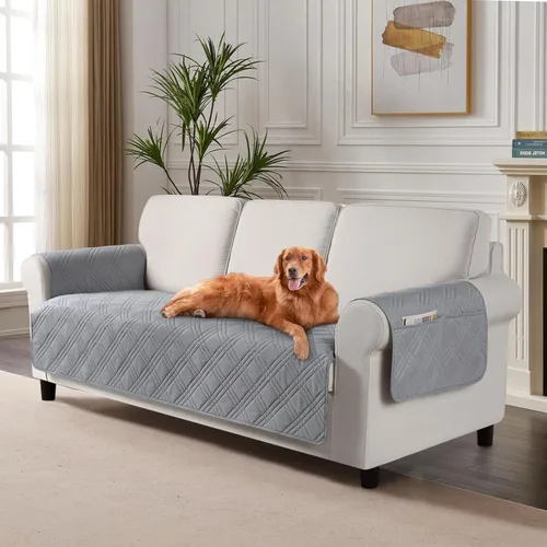 Miniatura 23 de TAOCOCO Fundas de sofá impermeables extragrandes para mascotas y perros con respaldo antideslizante, fundas para asientos de sofá con bolsillo