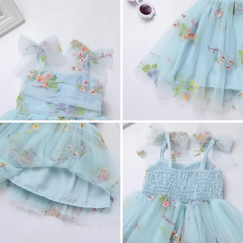 Miniatura 6 de Vestido tutú de verano para niñas pequeñas, sin espalda, vestido de princesa para fiesta de cumpleaños, lentejuelas, con volantes, tul con lazo