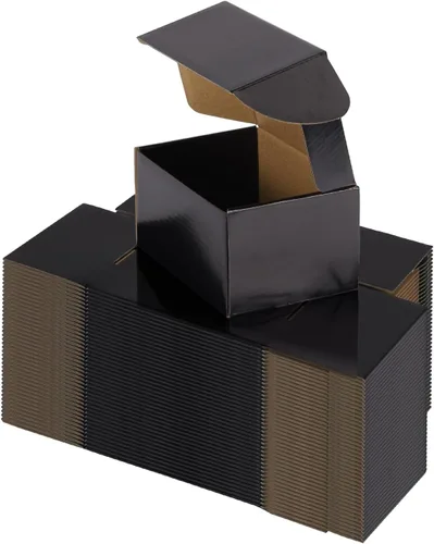 Miniatura 26 de Hoikwo Paquete de 40 cajas de envío de 4 x 4 x 2 para pequeñas empresas, cajas de cartón de embalaje negras, caja de embalaje de correo móvil