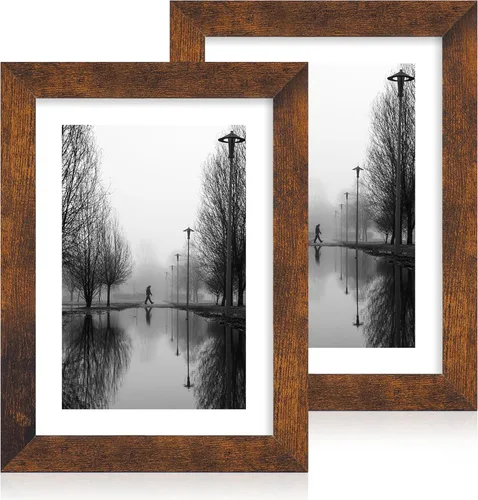 Miniatura 73 de iRahmen - Juego de 2 marcos de fotos de 4 x 6, marco de madera negro con cristal de alta definición, para mostrar fotografías de 3.5 x 5