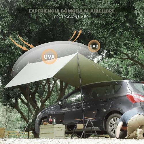 Miniatura 5 de Toldo Portátil para Coche para SUV, Toldo para Vehículo para Furgoneta de Camping, Camión, No Necesita Herrajes de Portaequipajes del Techo