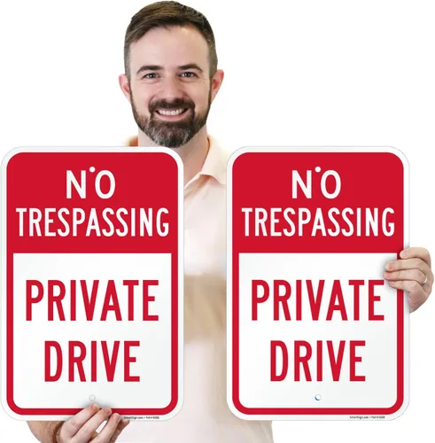 Miniatura 4 de SmartSign Señal de unidad privada No Trespassing - Paquete de 2, 18 x 12 pulgadas, compuesto de aluminio de 0.079 pulgadas, agujeros preperforados