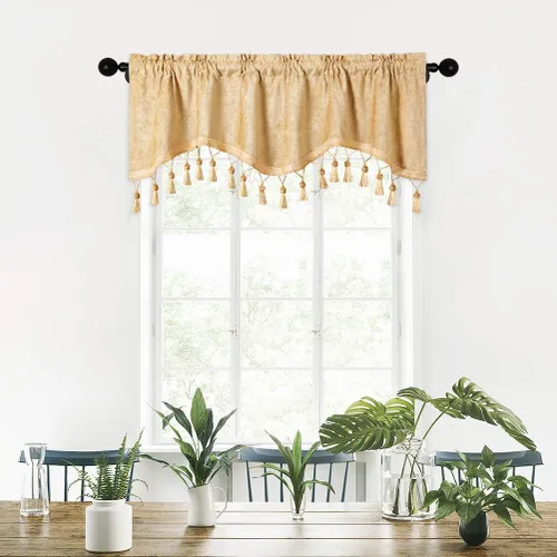 Miniatura 21 de Cortinas de doble cara de felpilla para cortina de cocina, cenefa para sala de estar