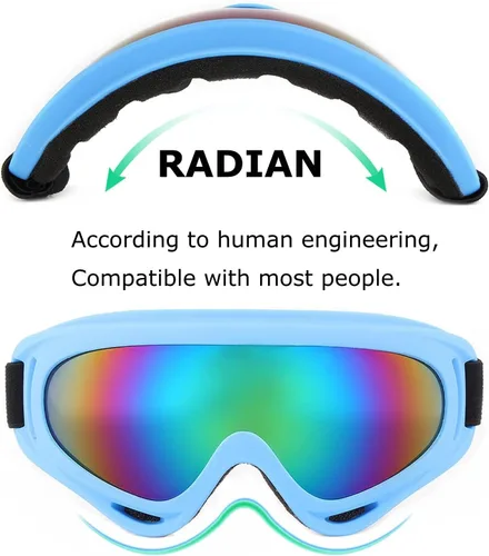 Miniatura 2 de Gafas de esquí, paquete de 3 gafas de nieve para hombres, mujeres, niños y jóvenes, protección UV400 para esquí y snowboard