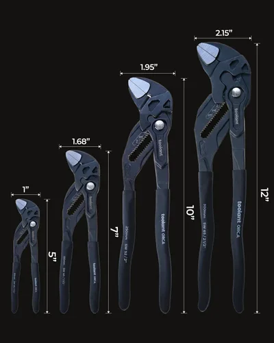 Miniatura 3 de toolant Llave de alicates ajustable de bolsillo de 5 pulgadas, fosfato de zinc CR-V de acero con mandíbulas paralelas lisas y bolsa - Llave portátil