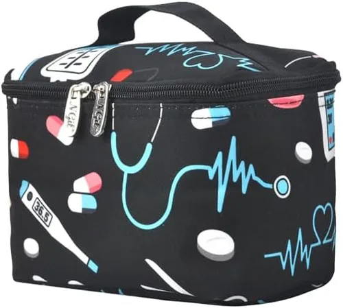 Miniatura 10 de NGIL Bolsa de cosméticos de viaje, bolsa organizadora de maquillaje para mujeres y niñas, Azul Rey Diamantina, Casual
