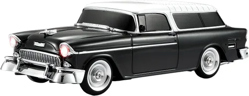 WSTER Altavoz Bluetooth retro clásico modelo de coche con luz ambiental LED, emparejamiento estéreo TWS, sonido HD, altavoz inalámbrico portátil
