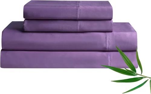 Miniatura 15 de YnM Juego de sábanas refrescantes con 100% rayón derivado de bambú, tela 500TC con 2 fundas de almohada y sábana encimera, bolsillo profundo de 19