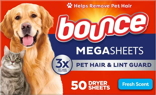 Miniatura 9 de Bounce Hojas para secadora de pelo y pelusa para mascotas con 3 peleadores de pelo de mascotas, aroma fresco, 130