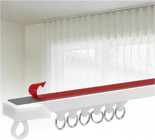 Miniatura 9 de Barra de cortina autoadhesiva sin necesidad de perforación, 1,65 m de barra de cortina para pared y techo, capacidad de carga de 8 kg, fácil