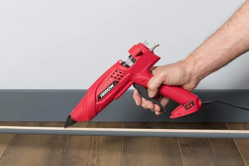 Miniatura 10 de Arrow Fastener Pistola de pegamento termofusible eléctrica profesional de 300 vatios para manualidades, construcción y madera, transparente