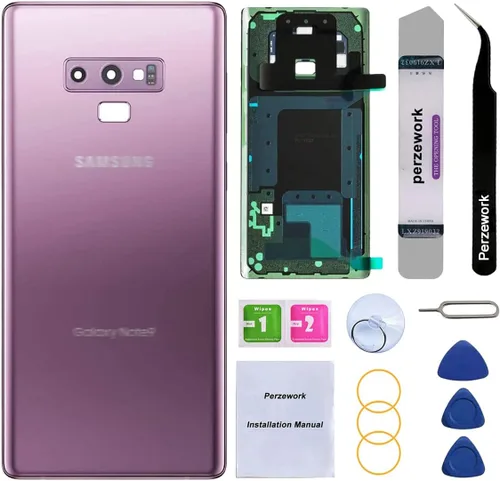 Reemplazo de cristal trasero trasero para Samsung Galaxy Note 9 con kit de herramientas de reparación y adhesivo preinstalado (morado lavanda)