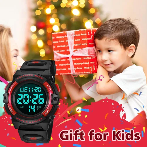 Miniatura 3 de Reloj para niños, reloj para niños de 3 a 15 años, reloj digital deportivo al aire libre, multifuncional, cronógrafo, LED, 50M impermeable, alarma
