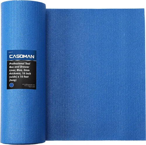 Miniatura 9 de CASOMAN Revestimiento profesional para caja de herramientas y cajón, 24 pulgadas x 24 pies, tapete de goma de espuma antideslizante de fácil corte