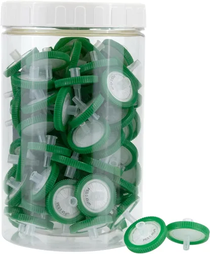 Miniatura 6 de filtros de jeringa, filtración hidrófila, 0,22 um micrón, tamaño de poro, 0.984 in, diámetro de membrana, disco de membrana PES de laboratorio,