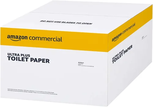 Miniatura 3 de AmazonCommercial Papel higiénico ultra plus de 2 capas/Papel para baño, seguro para fosa séptica, Certificado FSC, sin perfume, 400 hojas por rollo