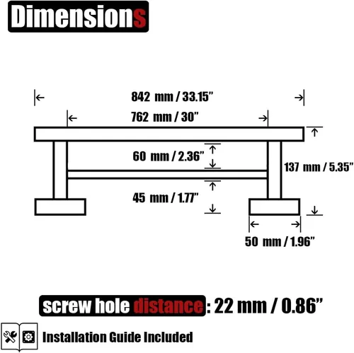 Miniatura 2 de JQK Barra Doble para Toallas de Baño, Oro Cepillado de 33 Pulgadas, Soporte de Toalla de Acero Inoxidable 304 Grueso de 0.8mm para Baño, Soporte