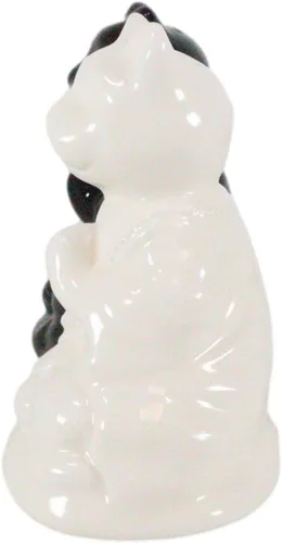 Miniatura 7 de Ebros Gift Blanco y negro Yin Yang Monasterio de monje zen religioso Buda Gatos Monjes Meditación Cerámica Sal y Pimentero Estatuilla Set Feng Shui