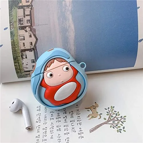 Miniatura 4 de Funda de silicona suave con clip de gancho para llavero para Apple Airpods 1 2 1ª 2ª generación 3D de dibujos animados anime personaje japonés