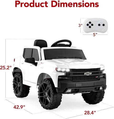 Miniatura 7 de Best Choice Products Camión Chevrolet Silverado Ride On con licencia de 12 V, juguete eléctrico con control remoto para padres, almacenamiento