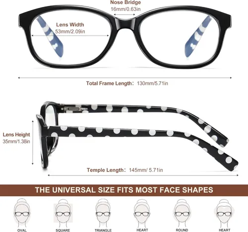 Miniatura 5 de EYEGUARD - Gafas de lectura con lunares de moda para mujer, 4 pares con bisagra de resorte