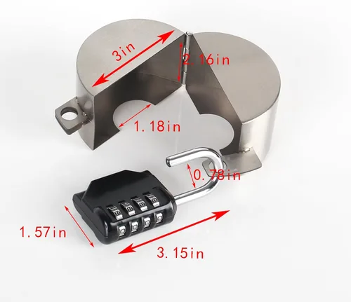 Miniatura 6 de Cerradura antirrobo para grifo al aire libre, cerradura de grifo resistente para jardín/cocina/manguera, evita el uso no autorizado de agua, Acero