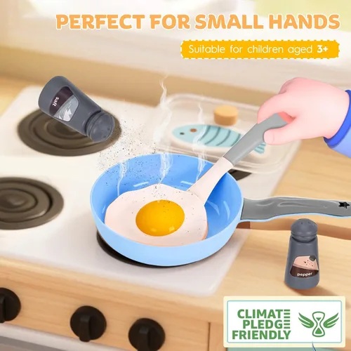 Miniatura 4 de 105 piezas de accesorios de juguete de cocina para niños, juego de cocina para acampar, ollas de juego, sartenes, utensilios, utensilios de cocina
