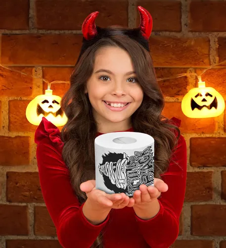 Miniatura 7 de Printed TP Halloween I'll Be Back - Papel higiénico impreso para regalo de broma, rollo de papel higiénico aterrador para sorpresa, broma, divertido