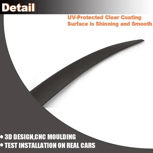 Miniatura 5 de Alerón trasero para BMW Serie 5 F10 528i 530i 535i 550i M Sport Sedan 2011-2017 sin pintar negro mate PU tapa trasera de arranque Highkick Spoiler