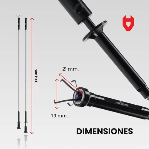 Miniatura 9 de NoCry Herramienta de recogida de garra magnética flexible con luz LED brillante - Herramienta de recogida magnética retráctil de 27.7 pulgadas