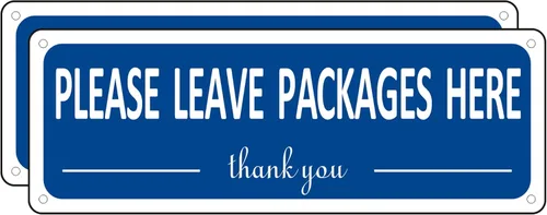 Miniatura 11 de i-CowFun - Letrero de metal con texto en inglés "Leave Packages Here", 10 x 3.5 pulgadas, aluminio, para exteriores, libre de óxido, resistente a