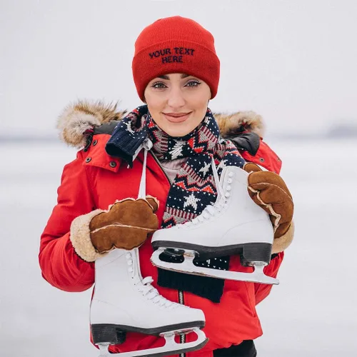 Miniatura 3 de Gorro de invierno para hombres y mujeres, gorro de acrílico con texto personalizado personalizado