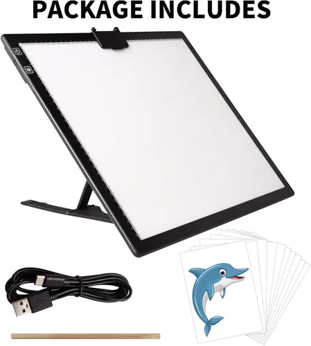 Miniatura 7 de iVAOOZE - Caja de luz A3, almohadilla de luz LED A3 con modo de 3 colores, regulable y 6 niveles de brillo, almohadilla de luz LED recargable