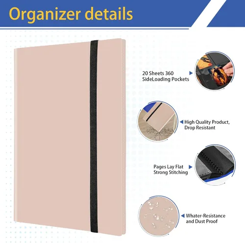Miniatura 4 de Carpeta de tarjetas coleccionables de 9 bolsillos, libro de tarjetas premium para 360 tarjetas, álbum de tarjetas resistente para tarjetas