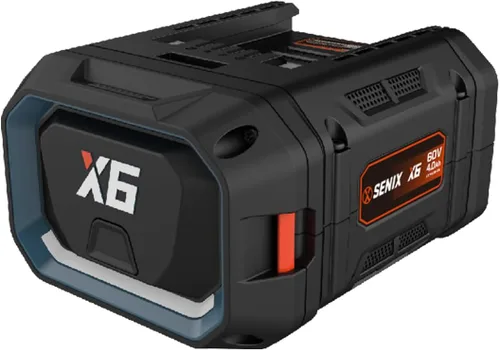 SENIX X6 Batería de iones de litio de 60 voltios máx.* 4 Ah para herramientas inalámbricas de césped y jardín de 60 voltios máx.*, sin pérdida de