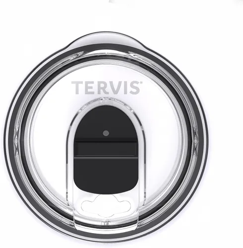 Tapa deslizante Tervis fabricada en Estados Unidos para taza de viaje de doble pared aislada mantiene las bebidas frías y calientes, se ajusta a 12