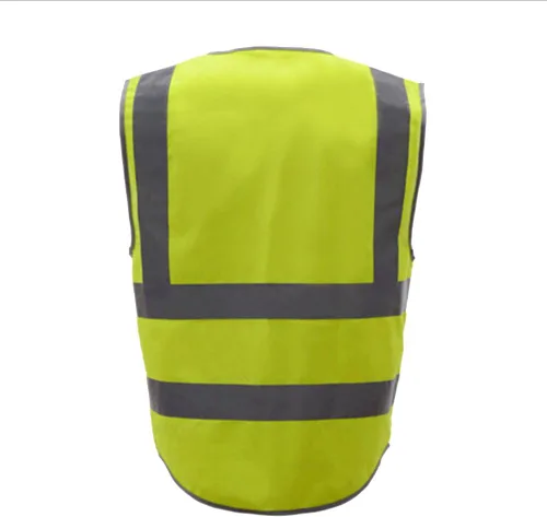 Miniatura 6 de TopTie Personaliza tu logotipo reflectante chaleco de seguridad cremallera frontal con 9 bolsillos, cumple con las normas ANSI/ISEA Clase 2 Azul