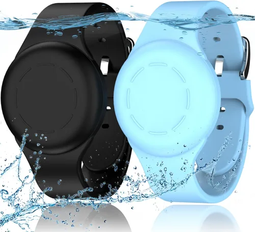 Miniatura 11 de R-fun Impermeable para Brazaletes Air Tag [Paquete de 2] Compatible con Localizadores Apple Air Tag, Funda Protectora de Silicona Suave, Anti