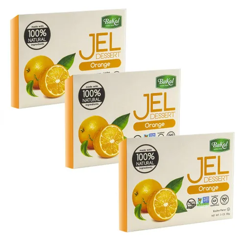 Bakol Postre de gelatina - Mezcla de postre vegana totalmente natural - Kosher - Halal - Sin edulcorantes artificiales sabores o colores - Sabor