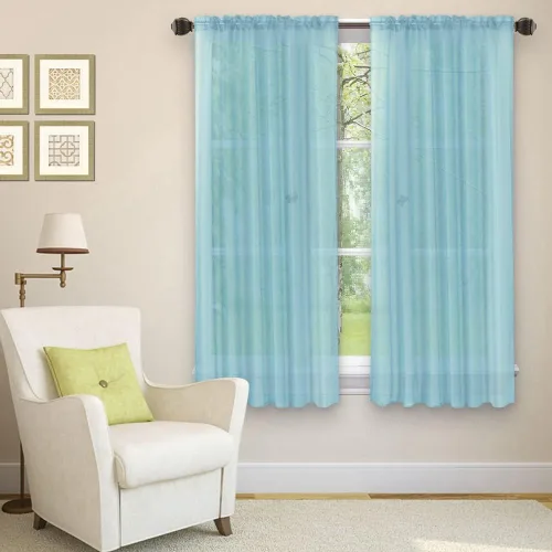 Miniatura 19 de Golden Linens LLC Juego de 2 paneles transparentes de color gris para ventana, bolsillo para barra, 54 pulgadas de ancho x 84 pulgadas de largo cada