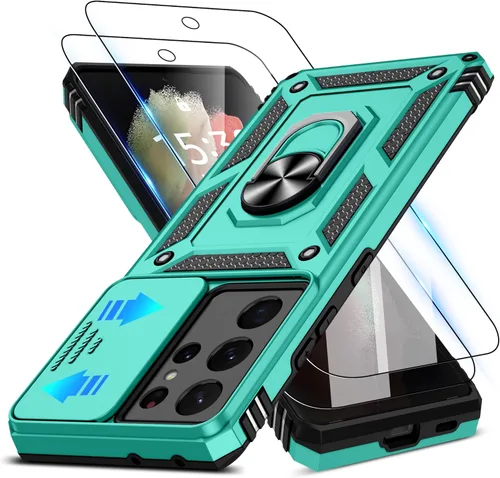 Miniatura 36 de ATUMP Funda para OnePlus Nord N200 5G con protector de pantalla HD con cubierta para cámara deslizante, soporte de anillo de rotación de 360°