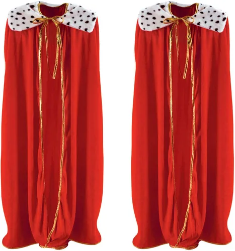 Miniatura 12 de Beistle Bata púrpura tamaño King Queen para adultos, accesorio de disfraz de capa de Mardi Gras real para eventos temáticos, fiestas de Halloween