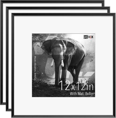 Miniatura 65 de VCK Marco de Fotos de 5 x 7 Pulgadas Negro, Marco de Poster de Aluminio de Alta Calidad con Vidrio Templado, Para Mostrar Fotos de 4 x 6