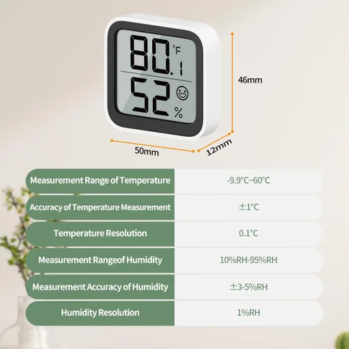 Miniatura 5 de NOKLEAD Termómetro Medidor de Humedad Interior Mini Higrómetro Monitor Dispositivo de Medición de Temperatura de Habitación con Icono de Cara