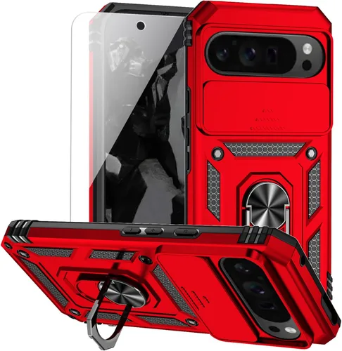 Miniatura 13 de Funda para Google Pixel 9 Pro XL con cubierta para lente de cámara, protector de pantalla HD, doble capa de grado militar a prueba de caídas