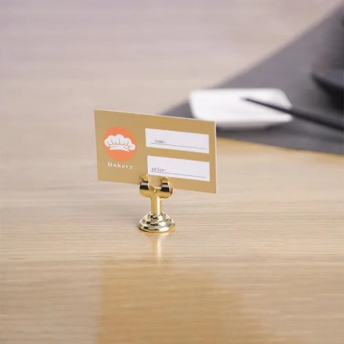 Miniatura 7 de Portatarjetas de mesa de tamaño pequeño, de acero inoxidable para fotos, letreros de comida, bodas, restaurantes, cumpleaños, centros de mesa